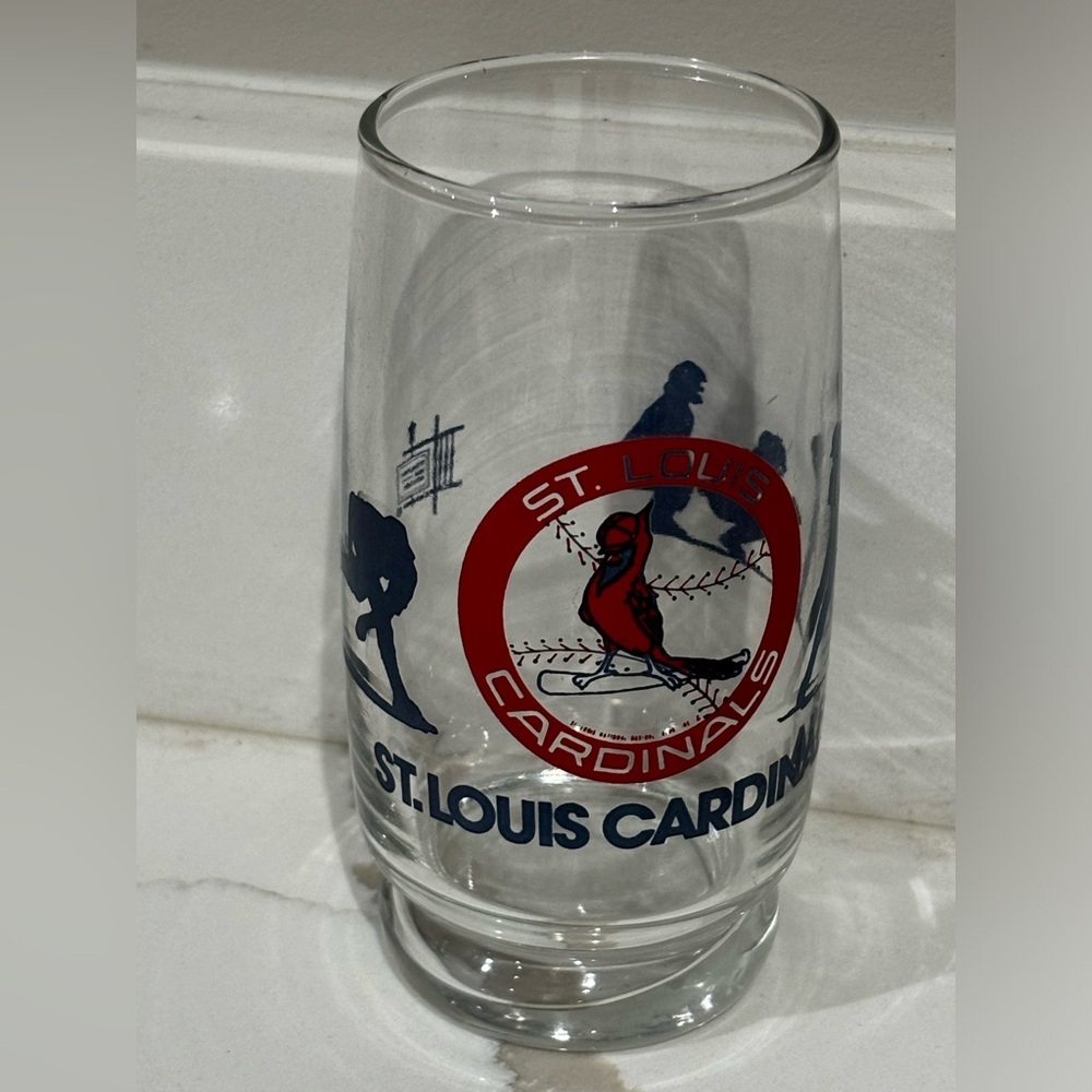 Vintage STL St Louis Cardinals MLB Delmonico Cocktail Glass Clear